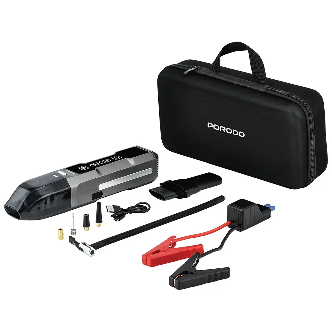 Porodo IGNATOV Jump Starter & Air Pump with Handheld Vacuum | USB-C Recharge - PDJS41BK