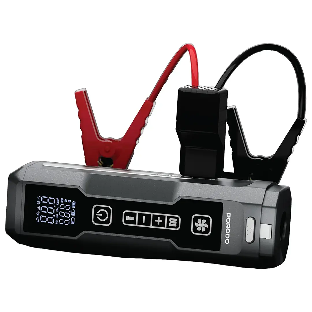 Porodo IGNATOV Jump Starter & Air Pump with Handheld Vacuum | USB-C Recharge - PDJS41BK