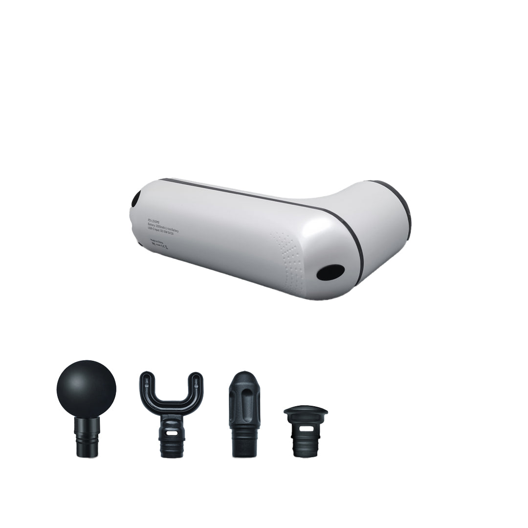 Porodo Lifestyle Mini Massage Gun Adjustable Speed-4 Interchangeable Heads - PD-LSVSMG-WH