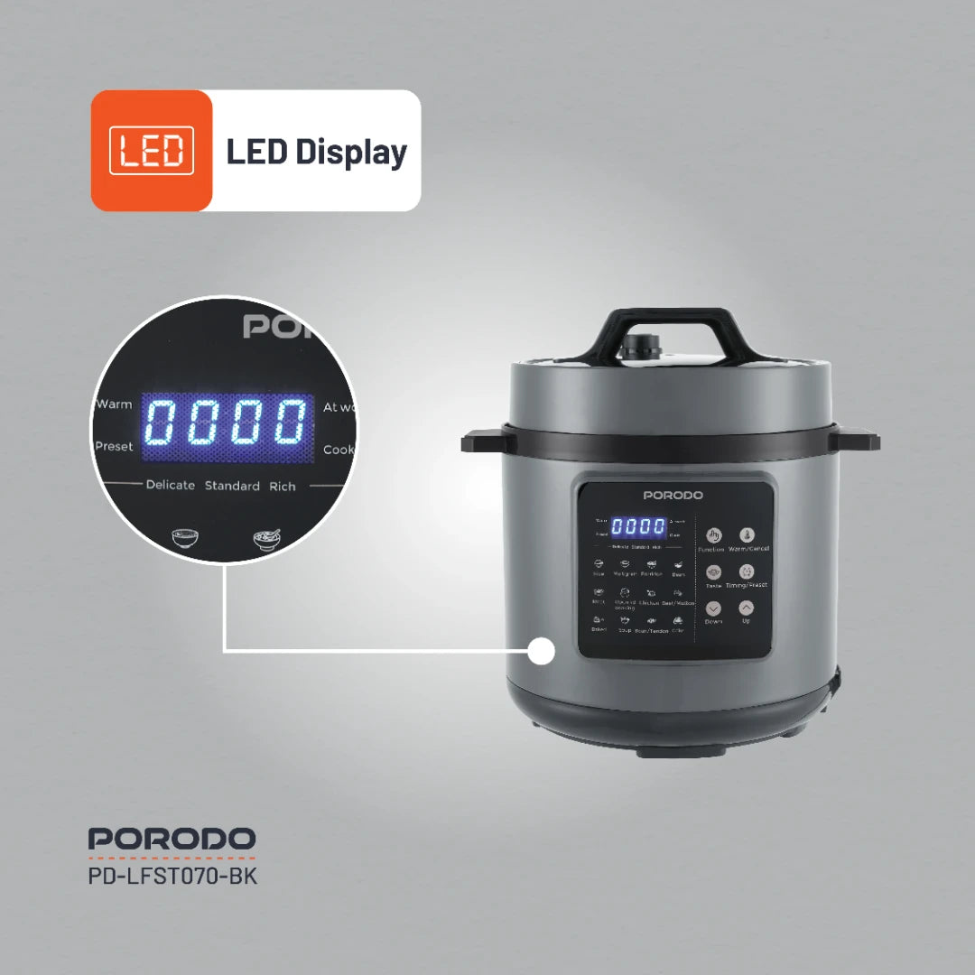 Porodo Lifestyle 1300W Multi-Cuisine Pressure Cooker - PD-LFST070-BK