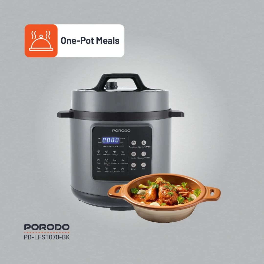 Porodo Lifestyle 1300W Multi-Cuisine Pressure Cooker - PD-LFST070-BK