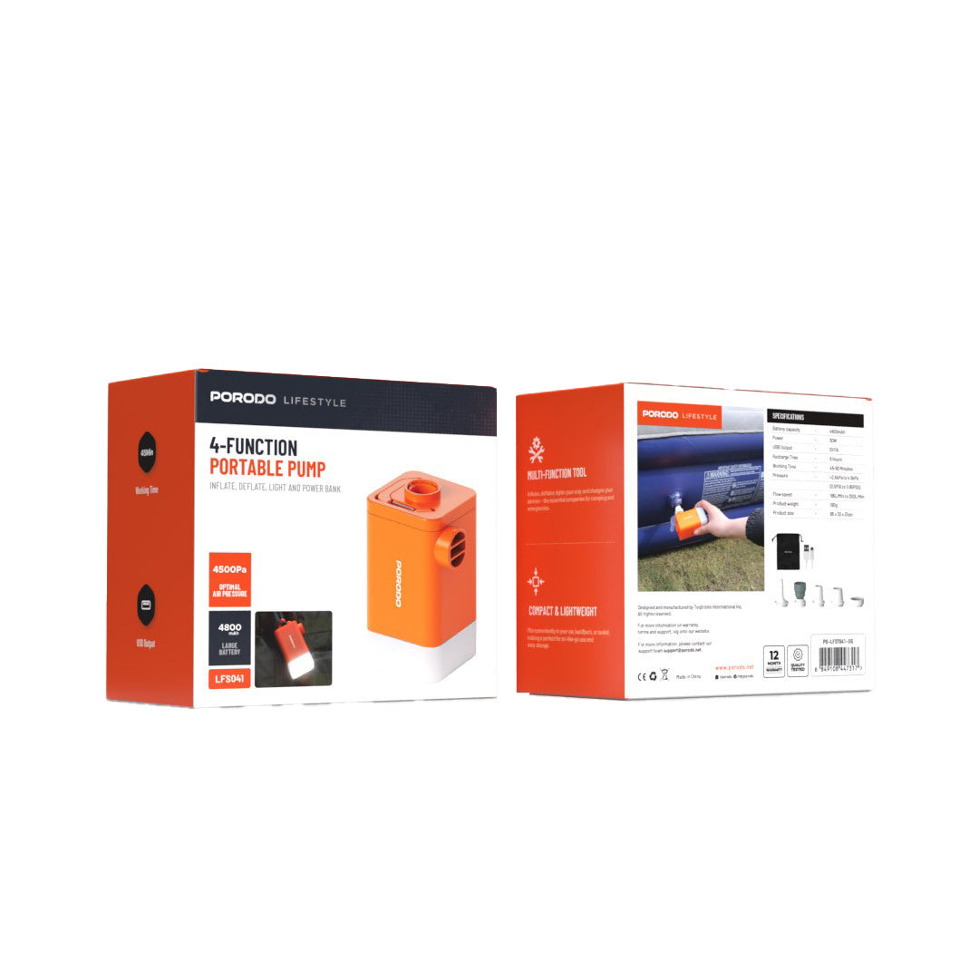 Porodo Lifestyle 4-Function Portable Pumb - PD-LFST041-OG
