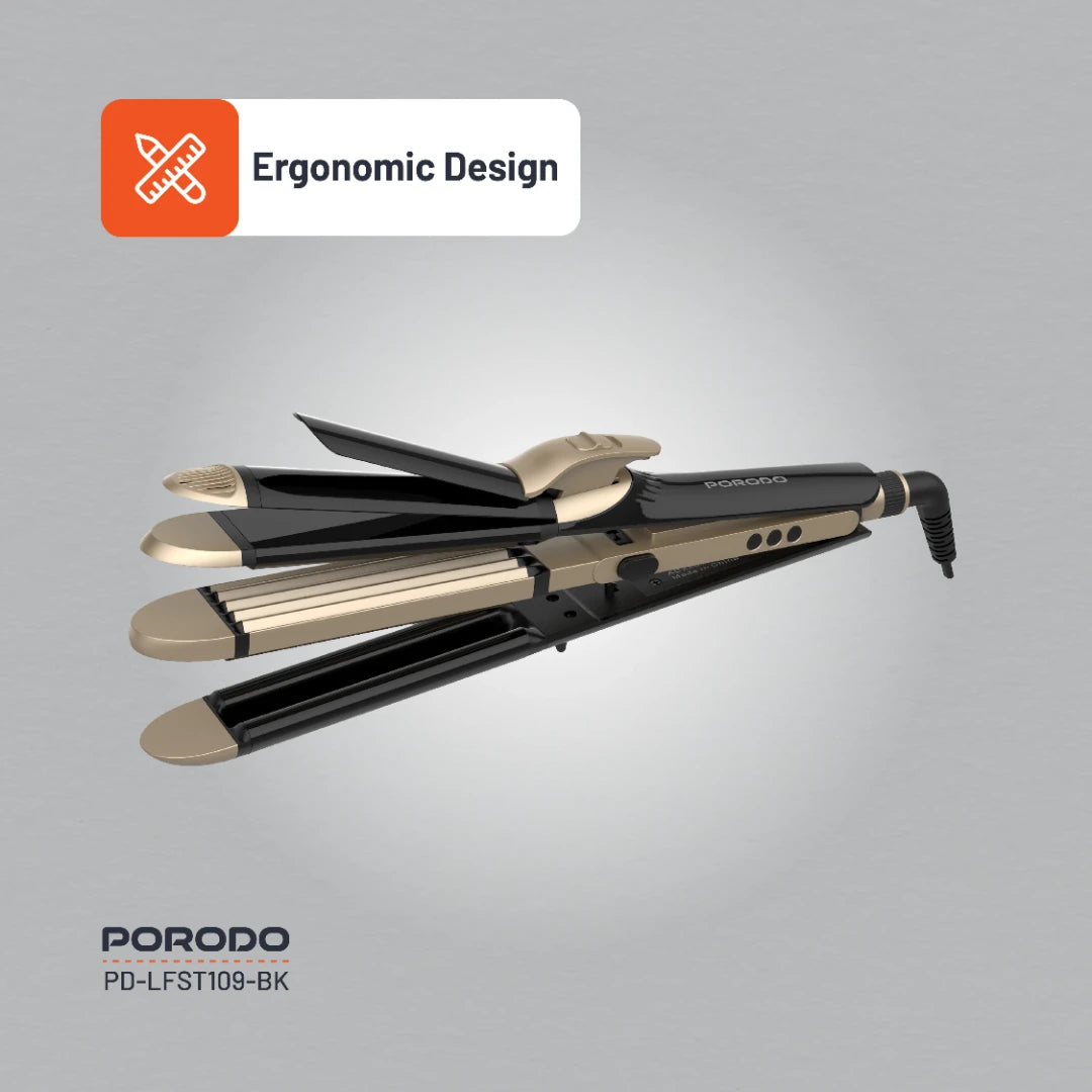 Porodo Lifestyle 4 Style Hair Iron - PD-LFST109-BK