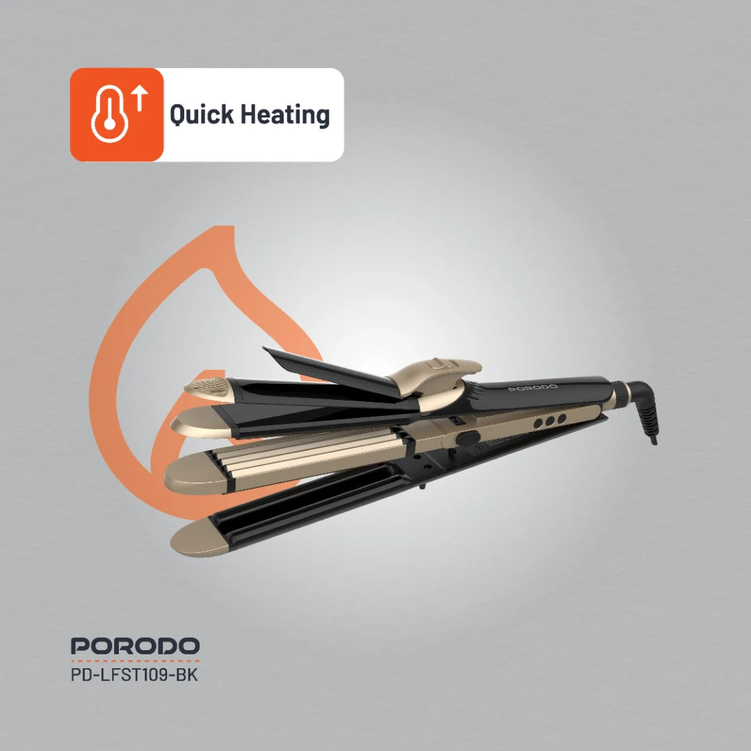 Porodo Lifestyle 4 Style Hair Iron - PD-LFST109-BK