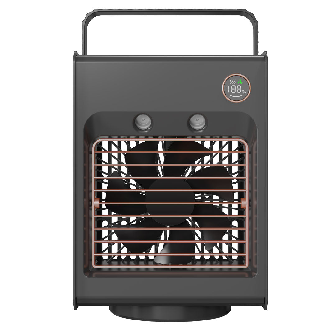 Porodo Lifestyle Air & Mist Portable Cooling Fan With Night Light And Oscillation - PDLSMFANBK