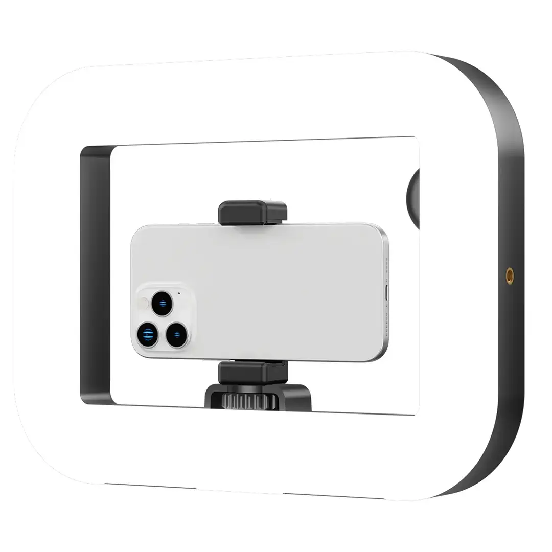 Porodo Lifestyle Handheld ring grip Camera & phone vlogging light Desktop support | Phone clamp - PDLFST214BK