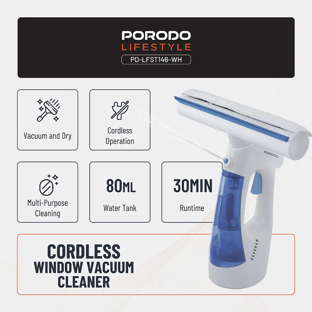 Porodo Lifestyle Handheld Window Cleaner - PDLFST146WH