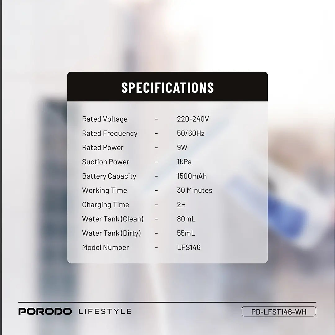 Porodo Lifestyle Handheld Window Cleaner - PDLFST146WH