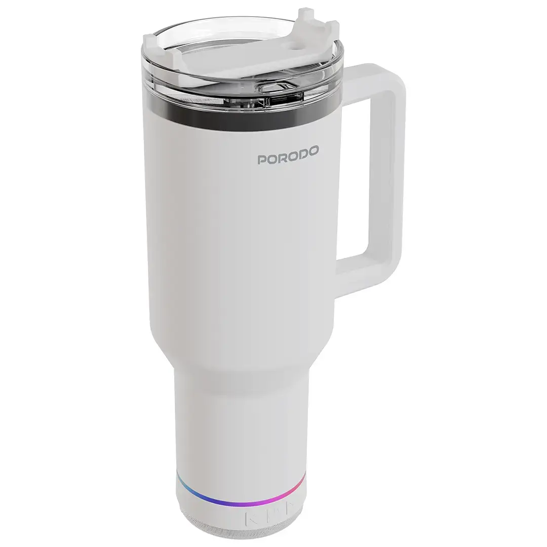 Porodo Lifestyle HydroTunes Bluetooth Speaker Tumbler With High-Quality Sound - PDLFSTBTBK