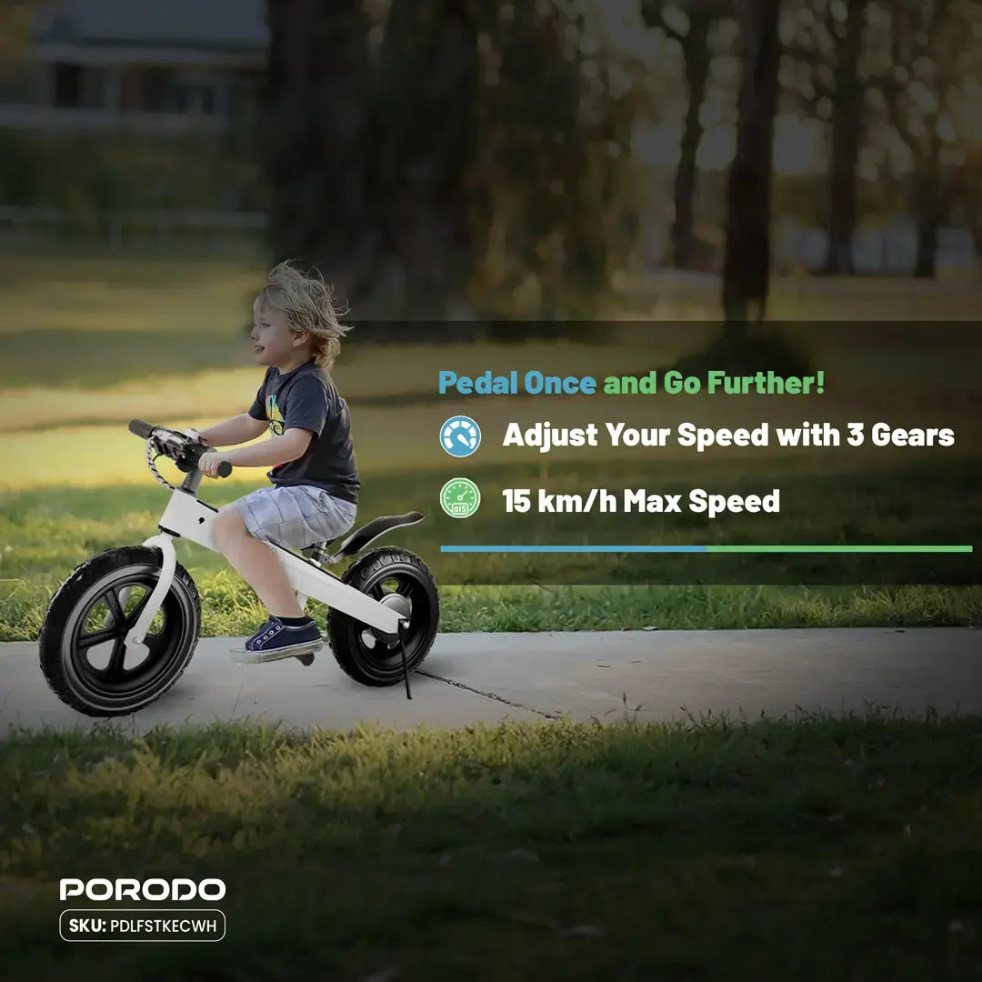 Porodo Lifestyle JoyCruiser Kids Electric Bike - PDLFSTKECWH