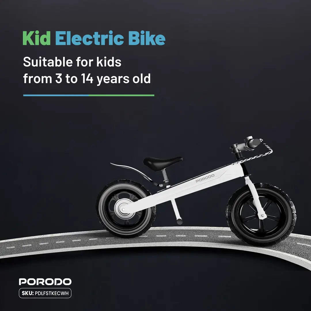 Porodo Lifestyle JoyCruiser Kids Electric Bike - PDLFSTKECWH