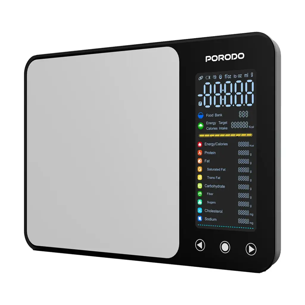 Porodo Lifestyle Kalio Smart Food Kitchen Scale with Measuring Tape - Silver