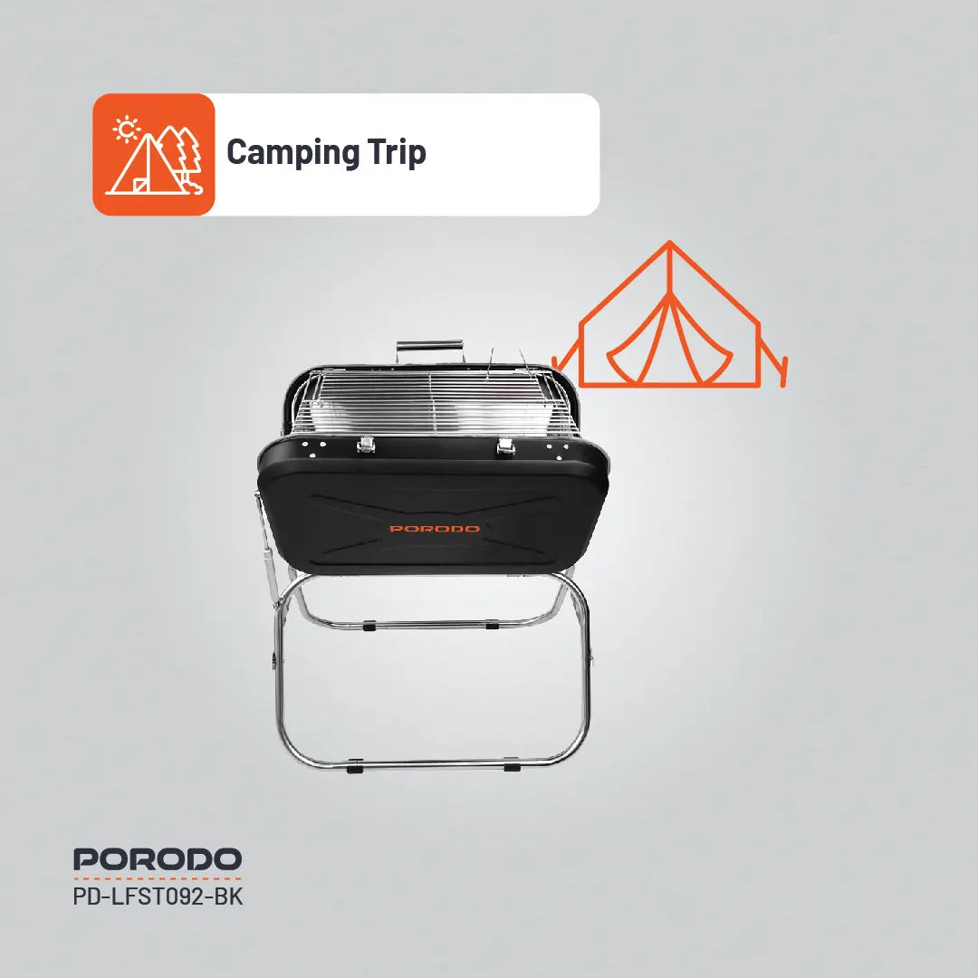 Porodo Lifestyle Portable Folding BBQ Grill - PD-LFST092-BK