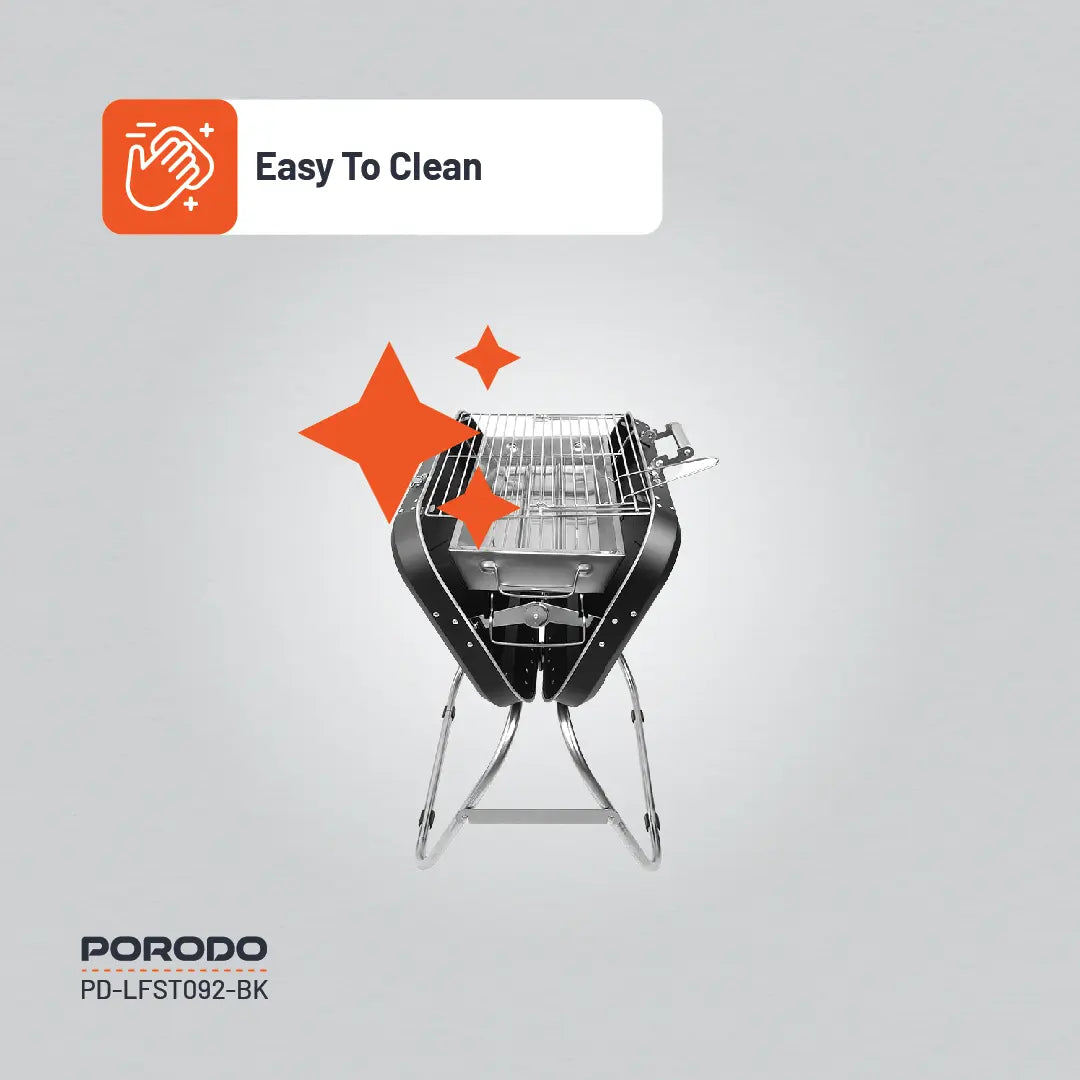 Porodo Lifestyle Portable Folding BBQ Grill - PD-LFST092-BK