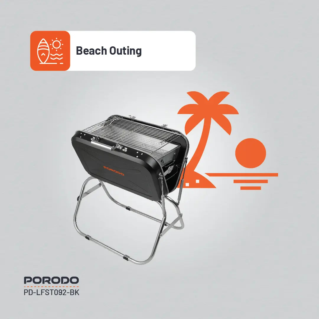 Porodo Lifestyle Portable Folding BBQ Grill - PD-LFST092-BK