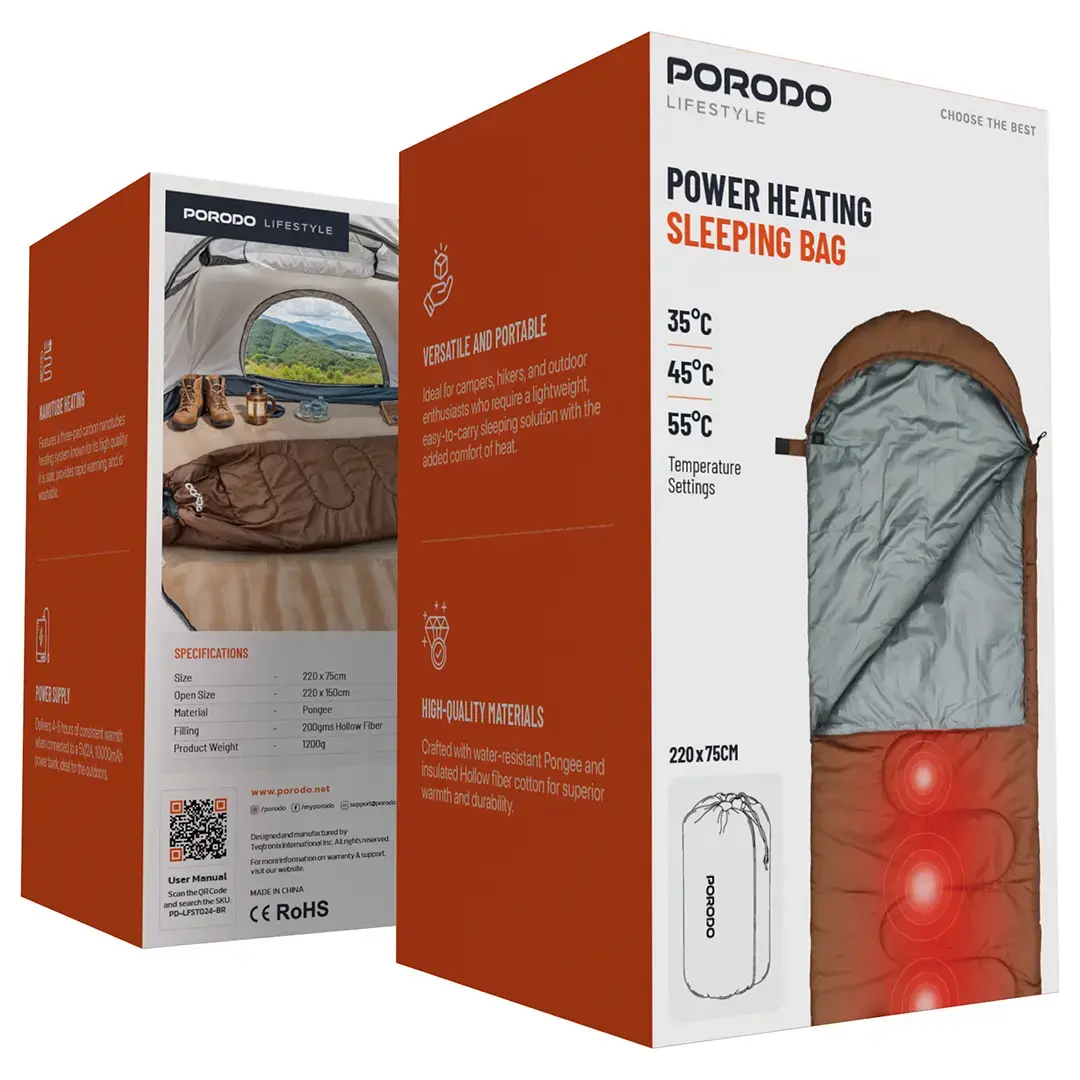 Porodo Lifestyle Power Heating Sleeping Bag - PD-LFST024-BR