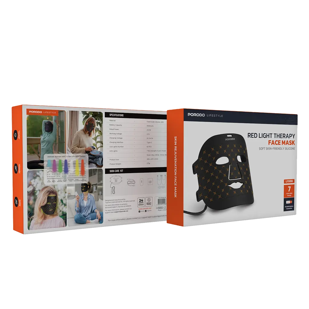 Porodo Lifestyle Red Light Therapy Face Mask - PD-LFST099-BK