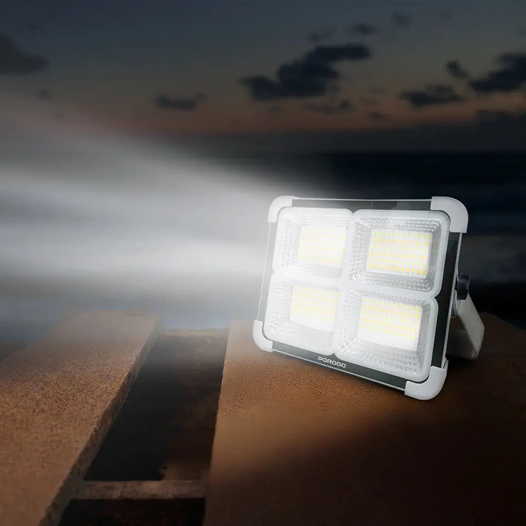 Porodo Lifestyle Sunlite Solar-Powered Rechargeable Outdoor LED Light - PDQTS100WH