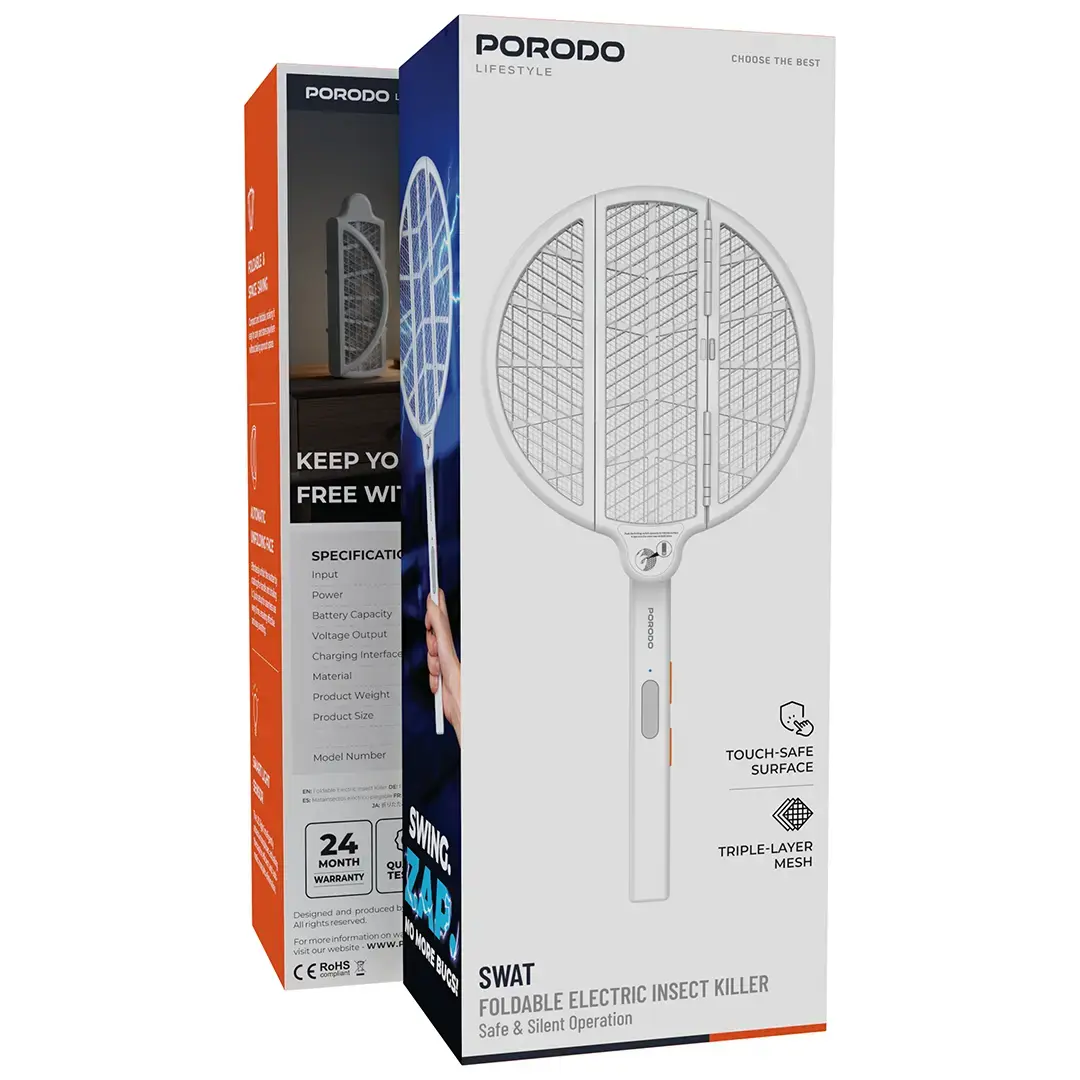 Porodo Lifestyle Swat Foldable Electric Insect Killer - PDLFSTLTZ01WH