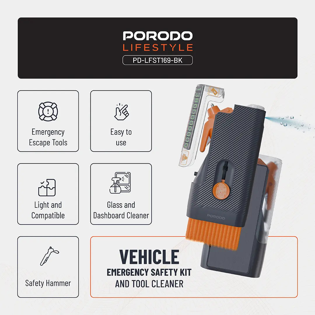 Porodo Lifestyle Vehicle Emergency Safety kit - PD-LFST169-BK