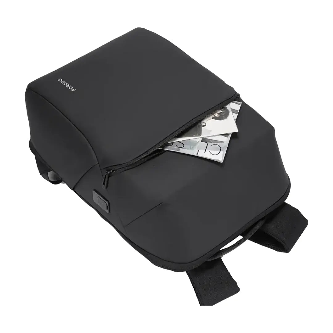 Porodo Lifestyle Water-Resistant PU Backpack - PD-LFST122-BK