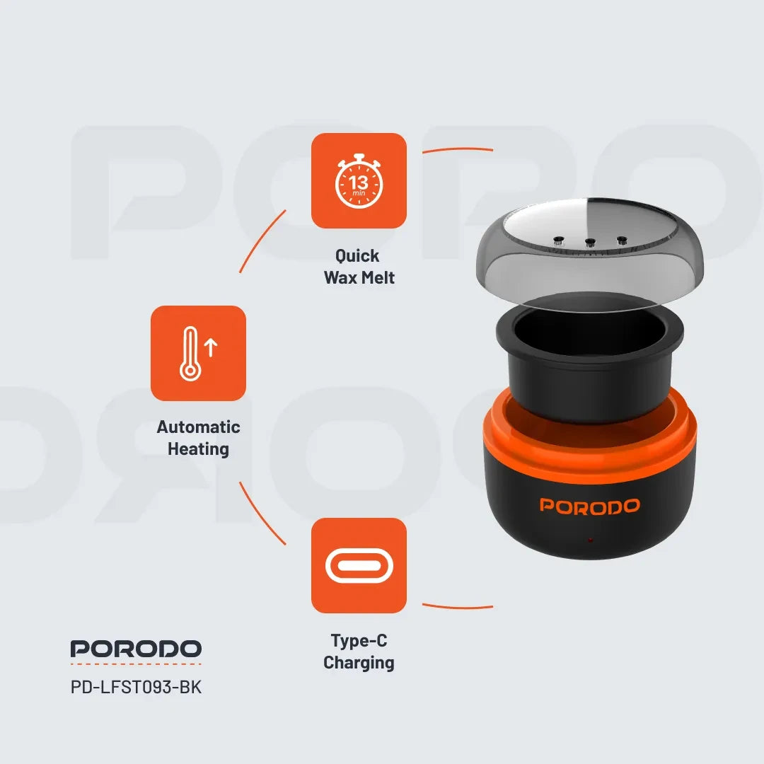 Porodo Lifestyle Wax Warming Hair Removal Kit - PD-LFST093-BK