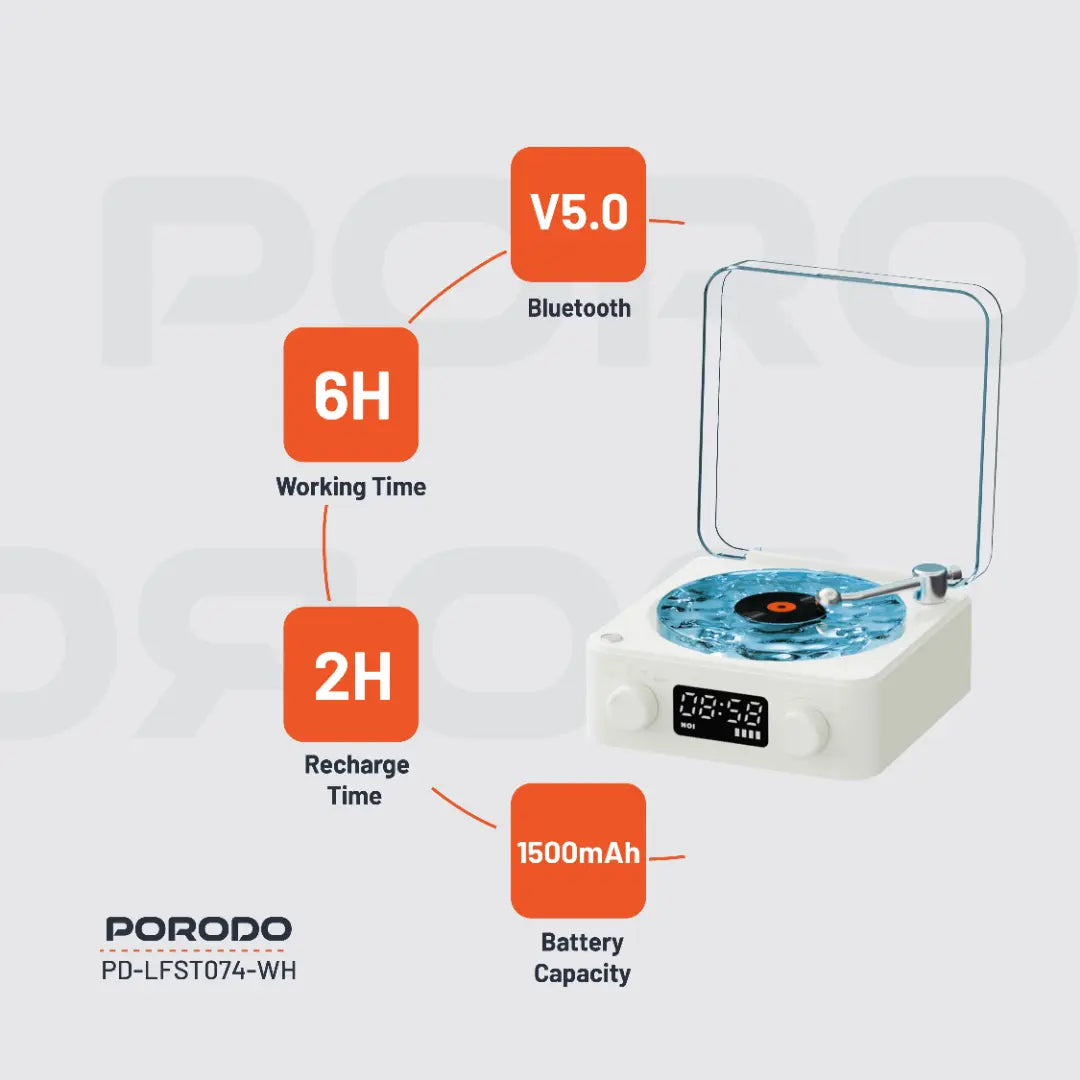 Porodo Lifestyle White Noise Portable Speaker - PD-LFST074-PK