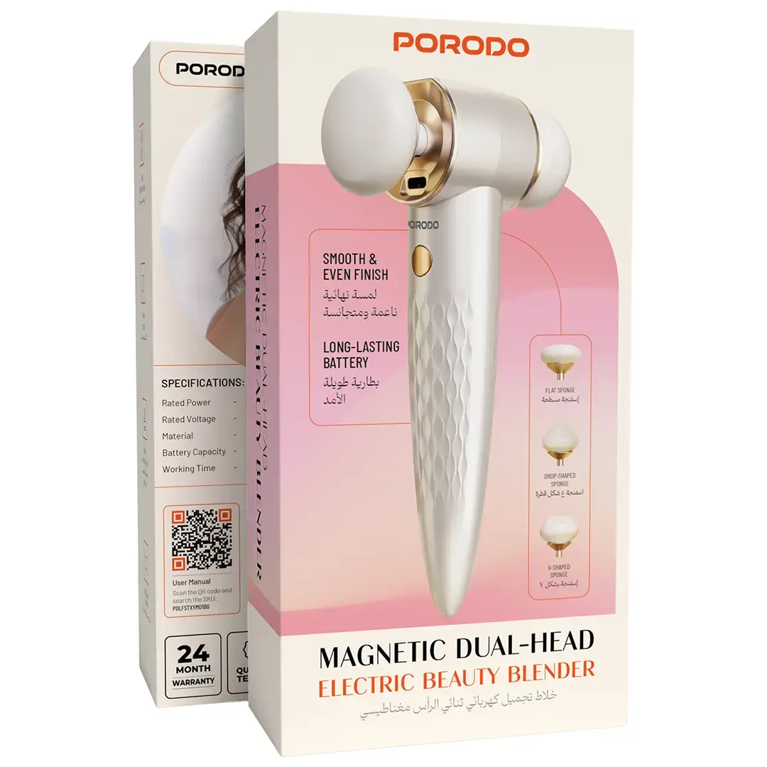 Porodo Lifestyle Magnetic Dual-Head Electric Beauty Blender - PDLFSTXYM01BG