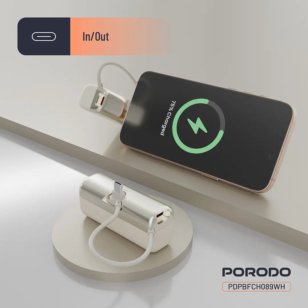 Porodo Pocket Volt 5000mAh Power Bank - PDPBFCH089BK