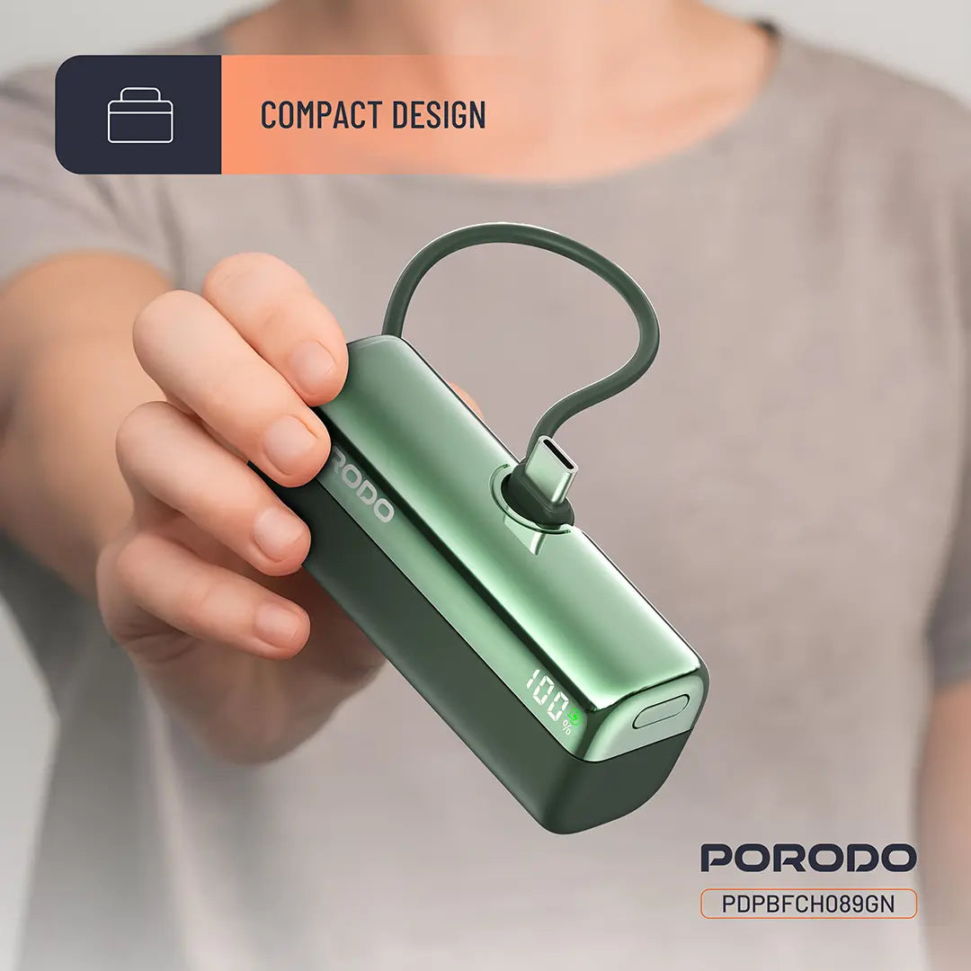 Porodo Pocket Volt 5000mAh Power Bank - PDPBFCH089BK