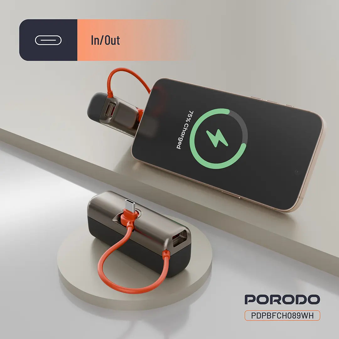 Porodo Pocket Volt 5000mAh Power Bank - PDPBFCH089BK