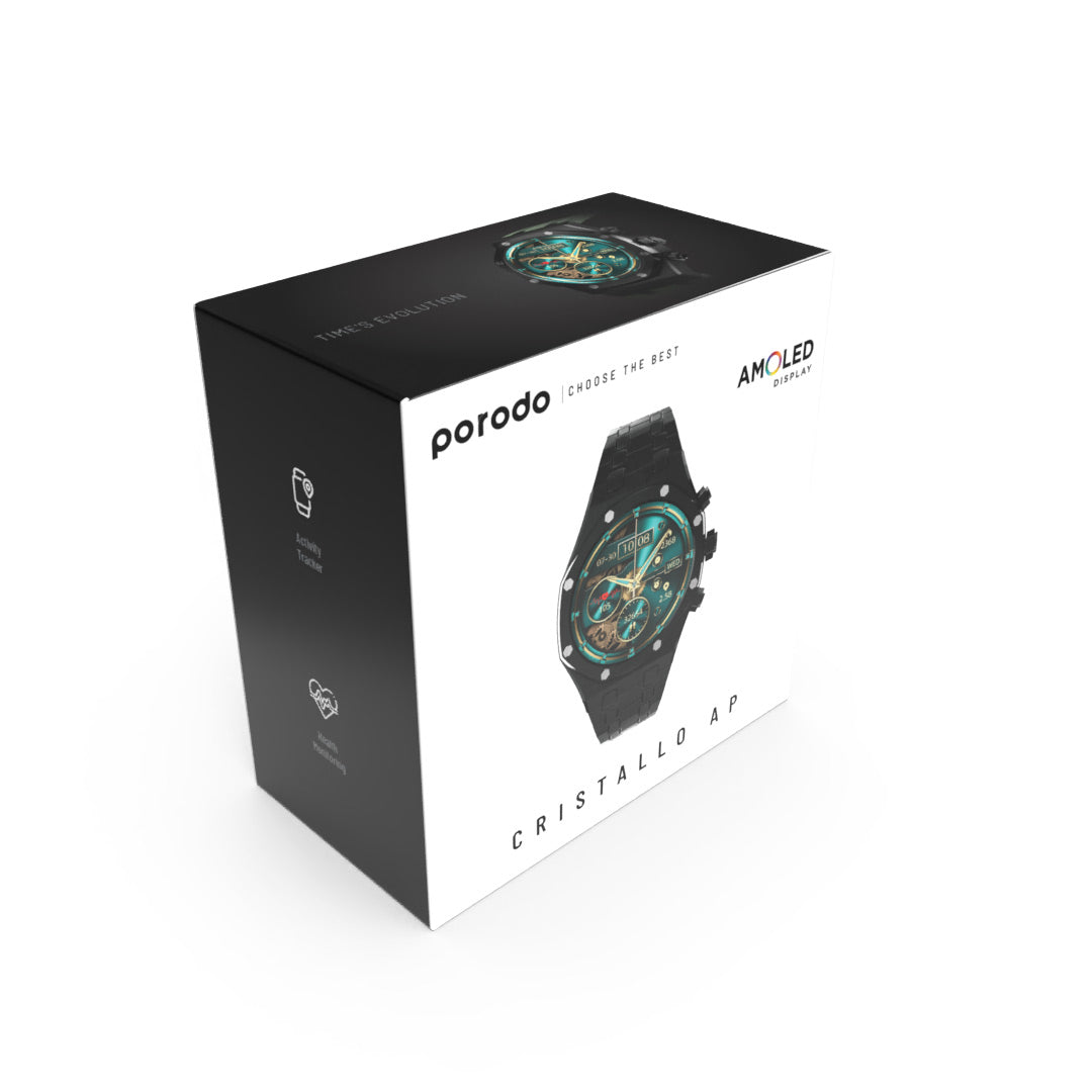 Porodo Cristallo AP Smart Watch - PD-CRISTALLOAP-BK