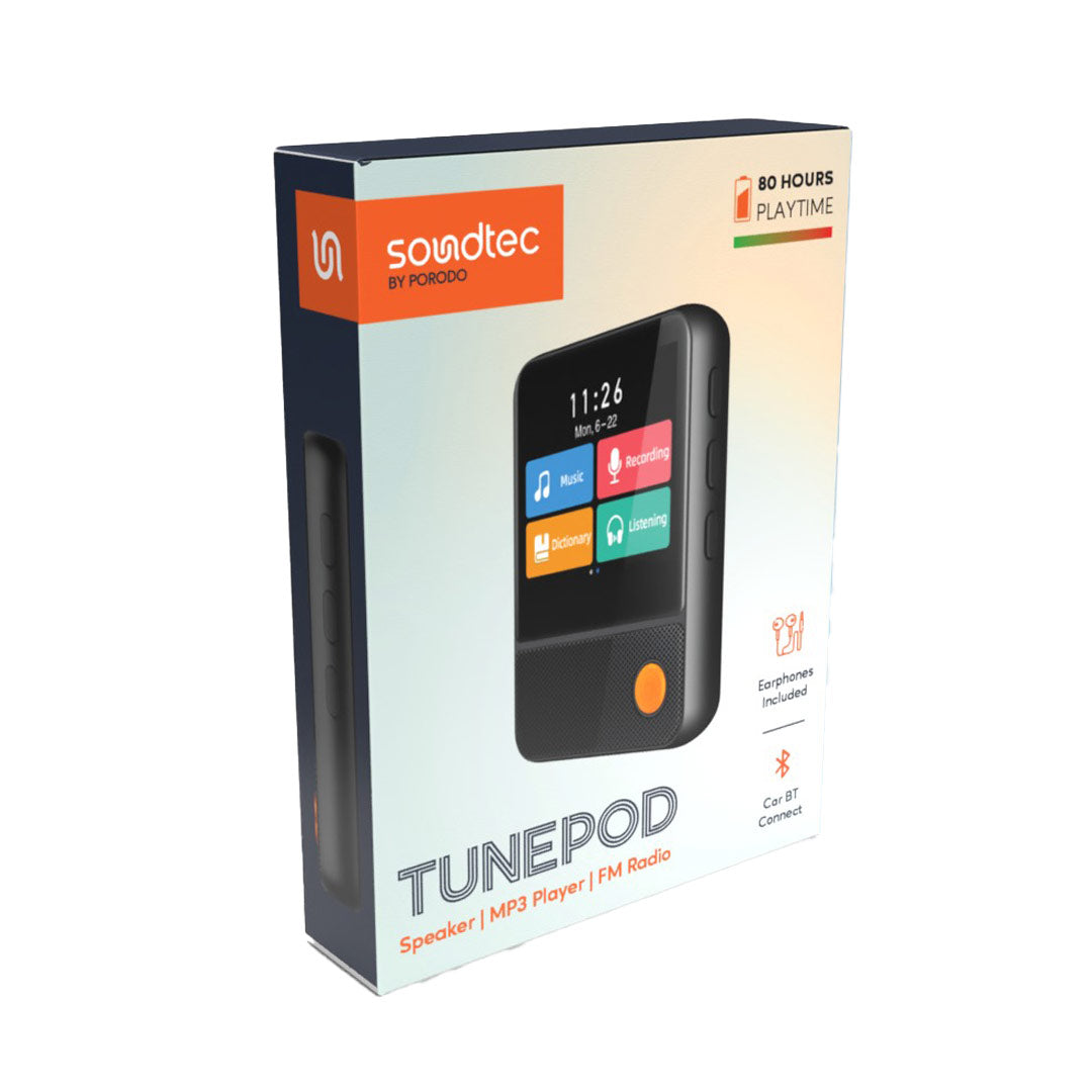 Porodo Soundtec Tunepod Speaker MP3 player FM Radio - PD-STWLEP036-BK