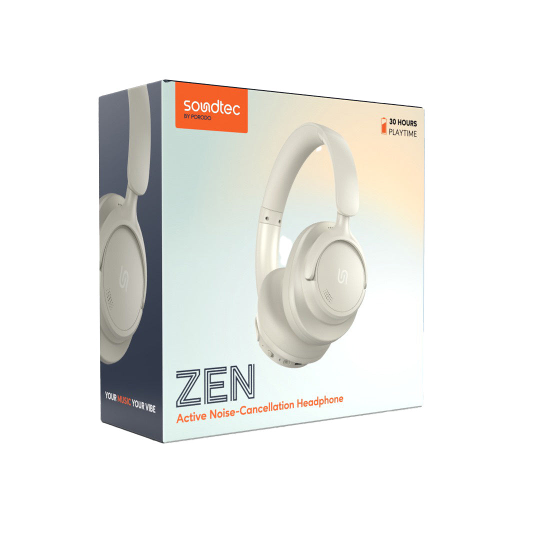 Porodo Soundtec Zen Active Noise-Cancellation Headphone - PD-STWLEP025-BK