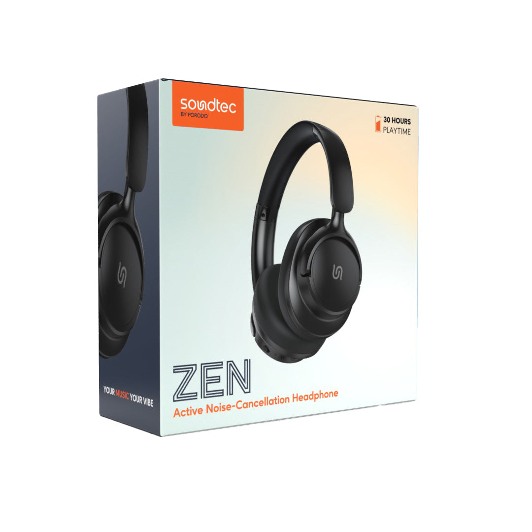 Porodo Soundtec Zen Active Noise-Cancellation Headphone - PD-STWLEP025-BK