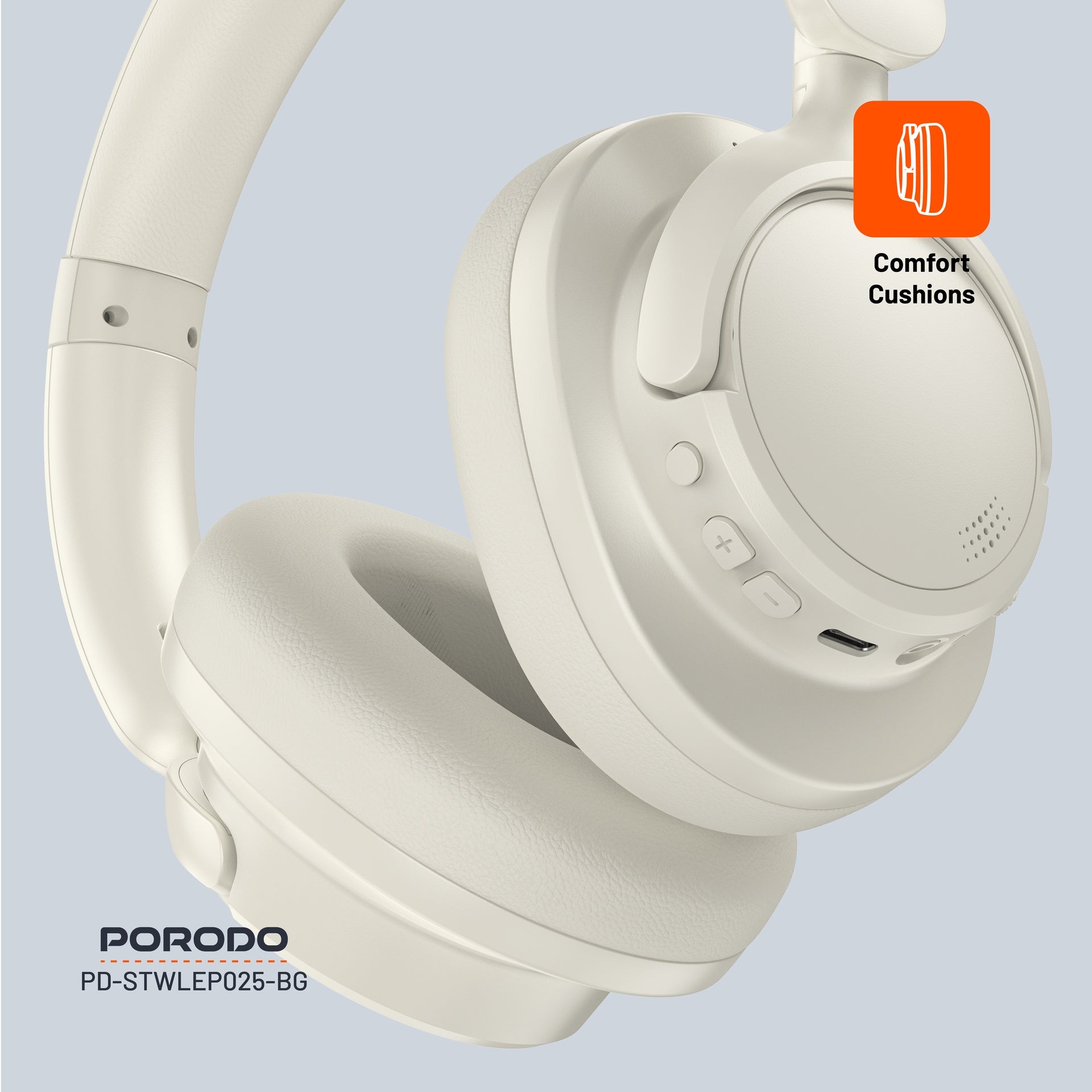 Porodo Soundtec Zen Active Noise-Cancellation Headphone - PD-STWLEP025-BK