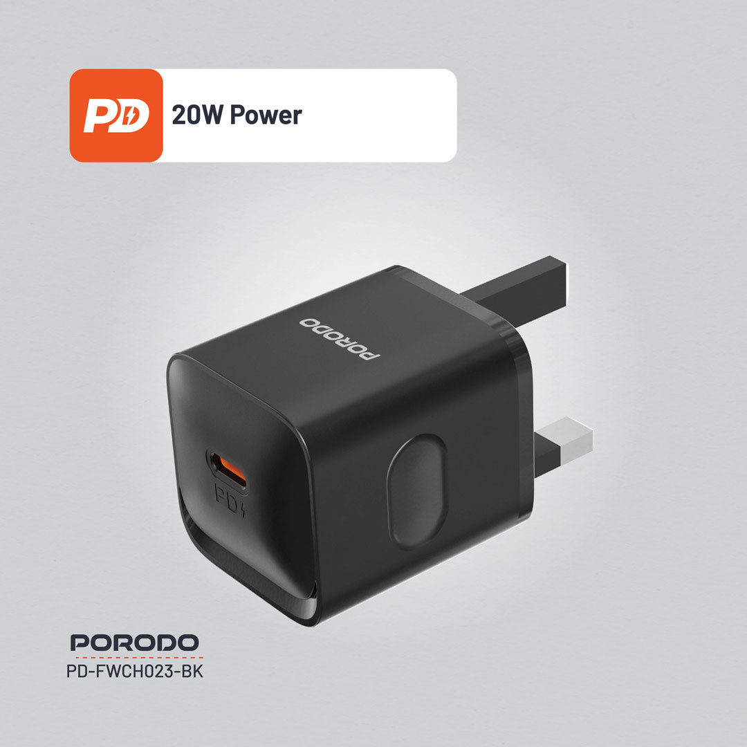 Porodo USB-C Power Delivery Wall Charger - PDFWCH023BK