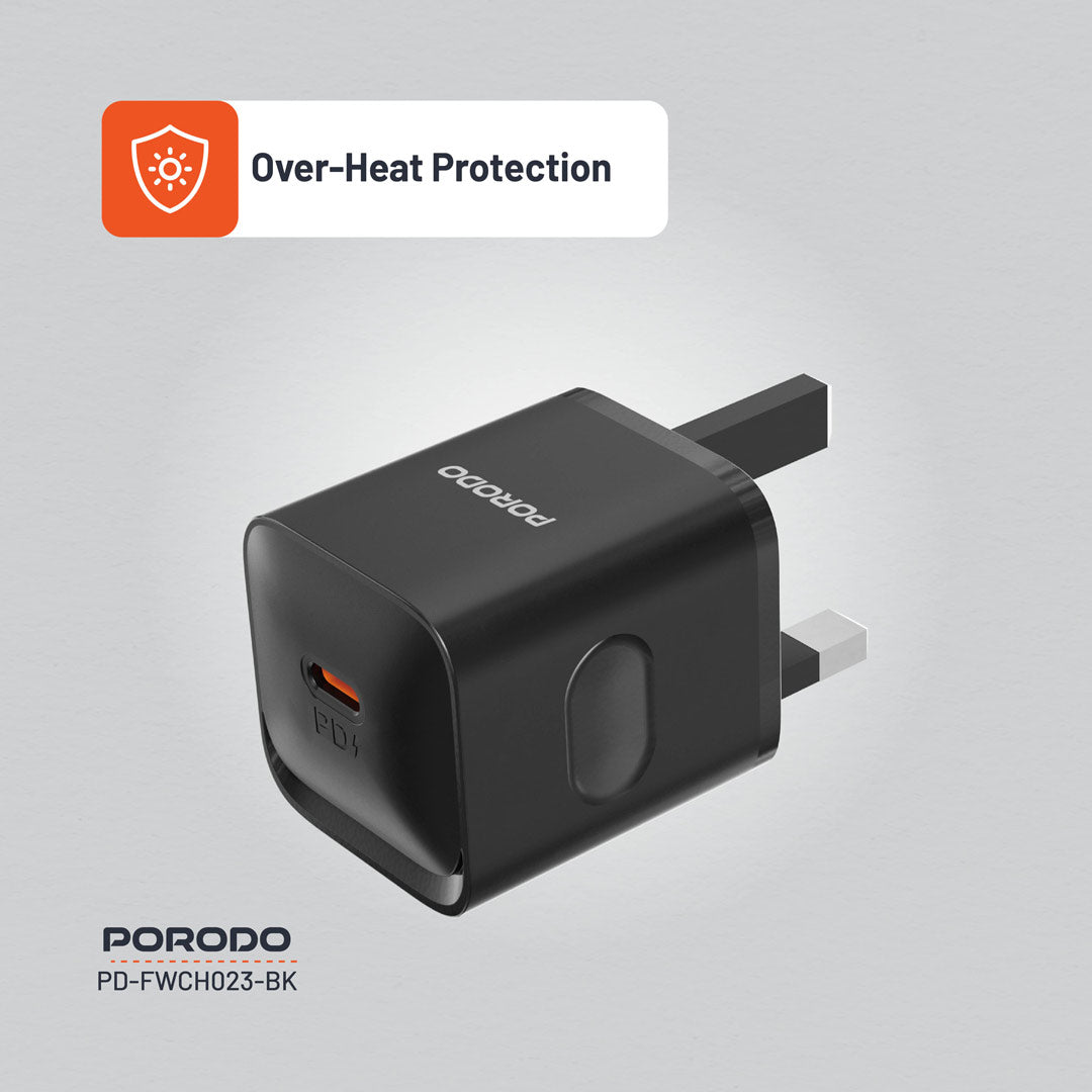 Porodo USB-C Power Delivery Wall Charger - PDFWCH023BK