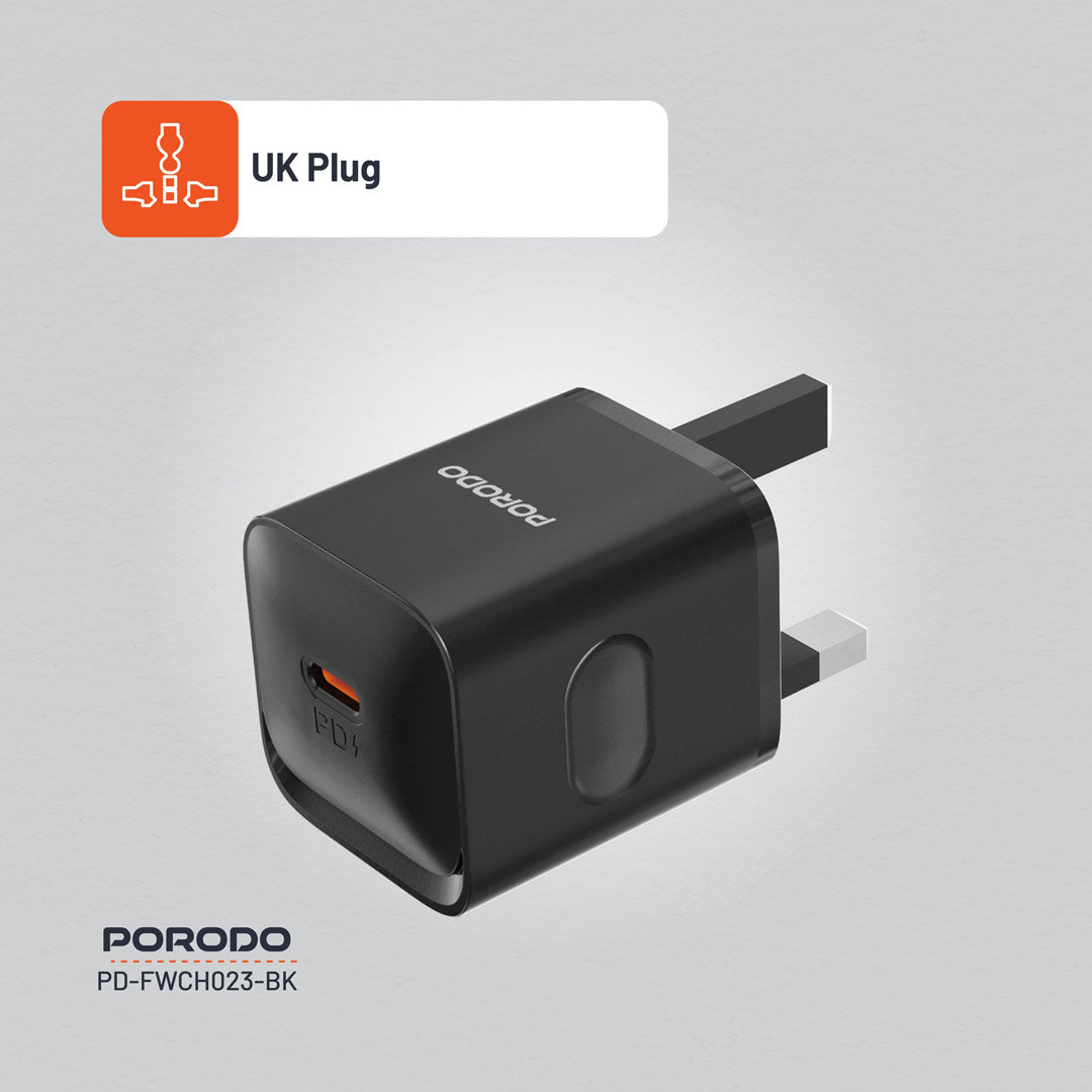 Porodo USB-C Power Delivery Wall Charger - PDFWCH023BK