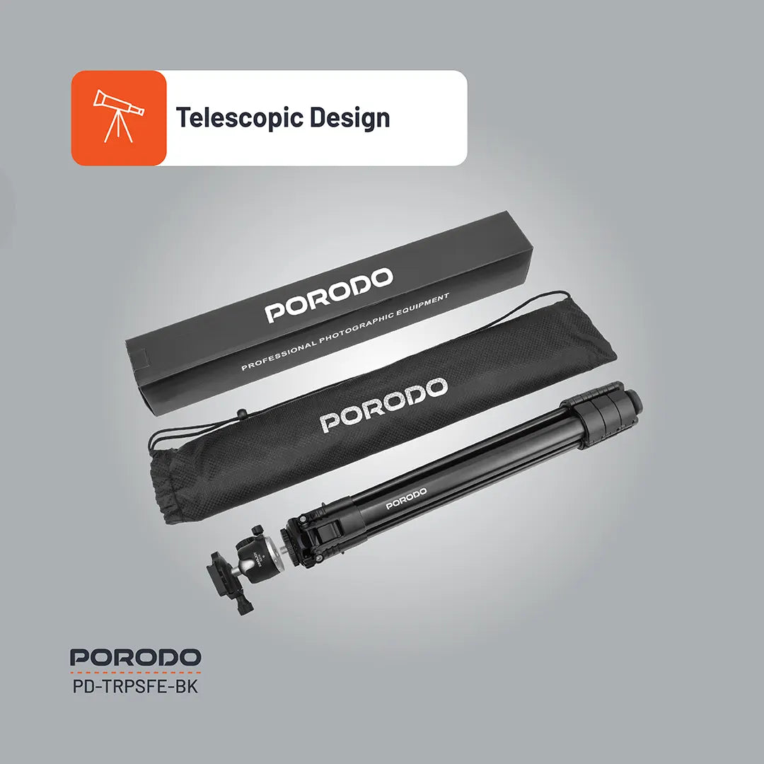 Porodo Ultra-Light Aluminum Tripod - PD-TRPSFE-BK