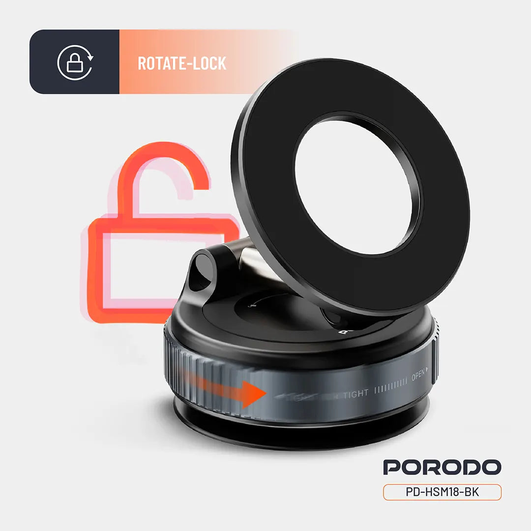 Porodo Vacuseal Rotate-Lock Magsafe Mount - PD-HSM18-BK