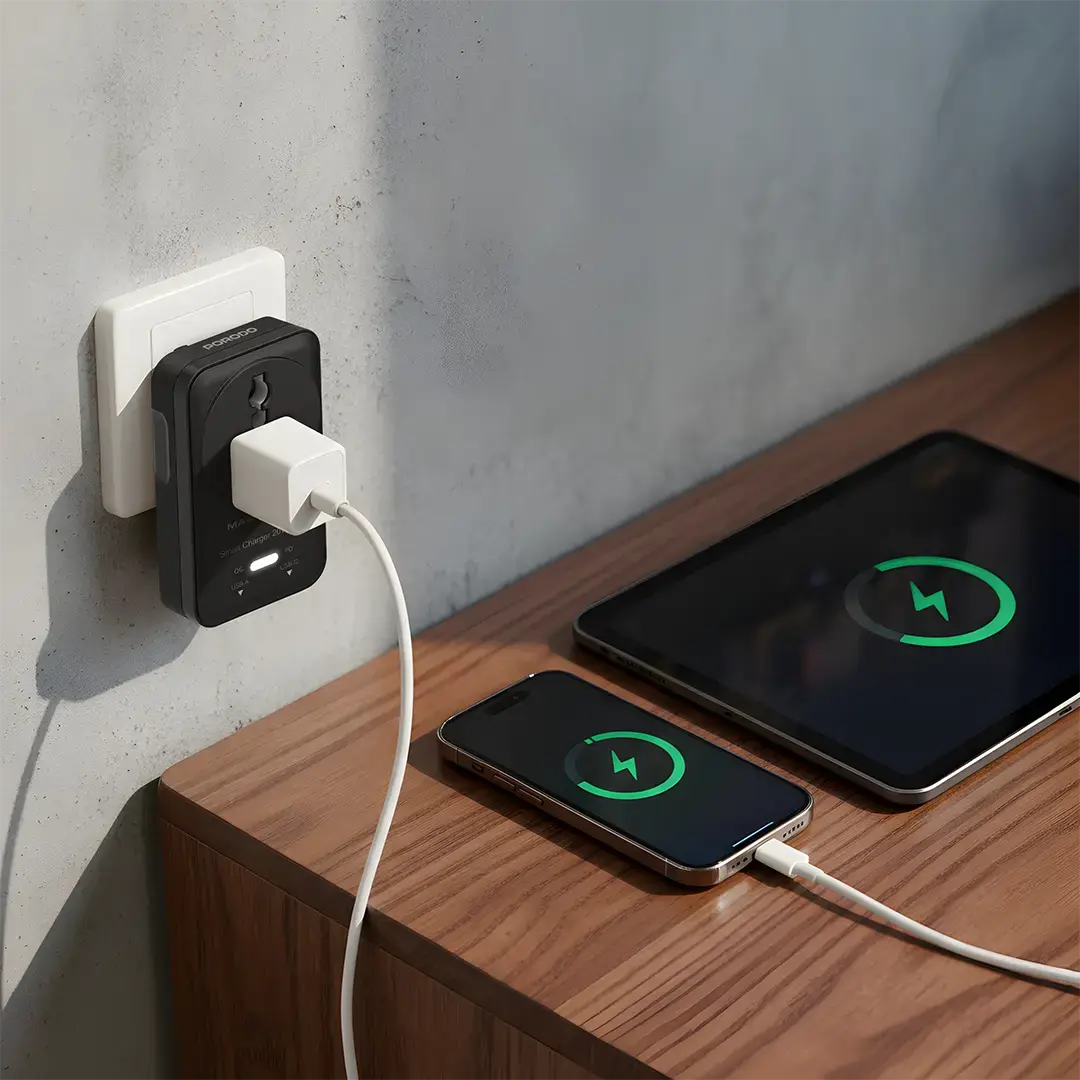 Porodo Velocitas Universal AC Wall Socket - PDUKAUN01DBK