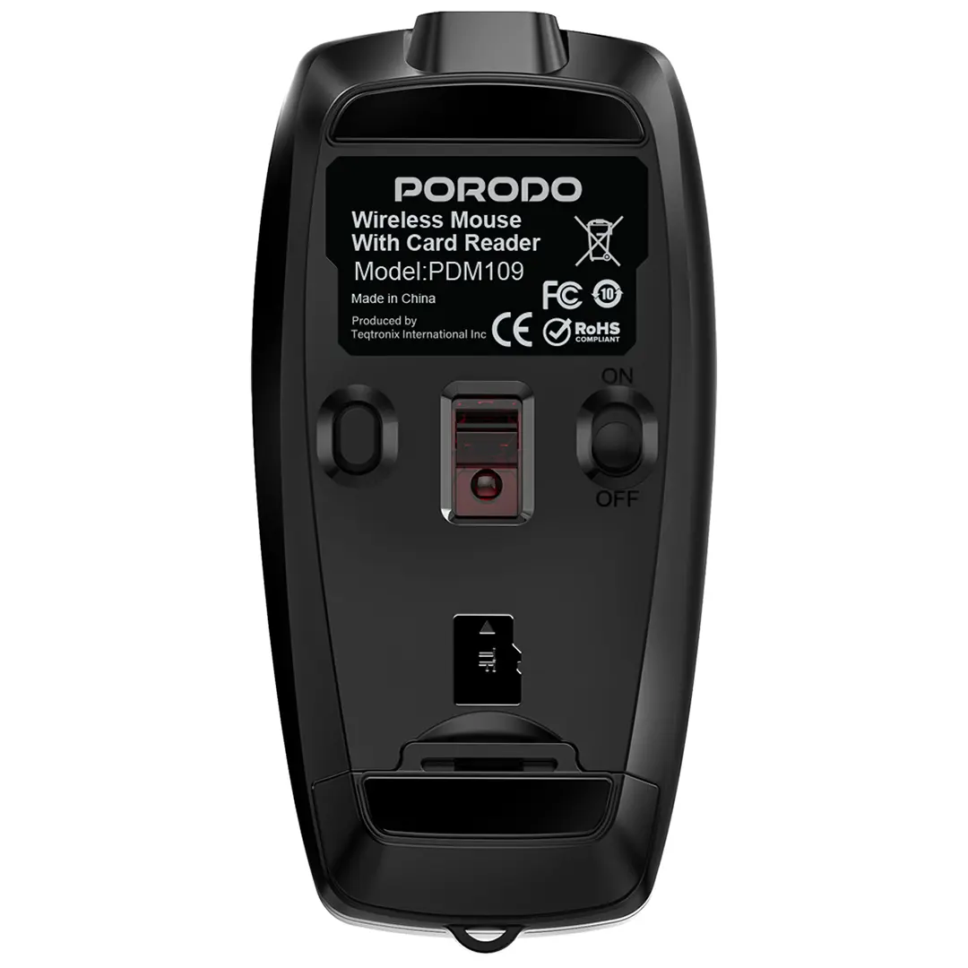 Porodo Wireless Mouse 1600DPI with Card Reader - PDM109SL