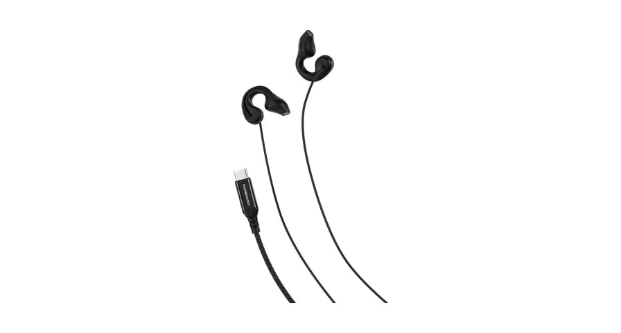 Powerology Voro سماعات سلكية معلقة بمنفذ USB-C - أسود