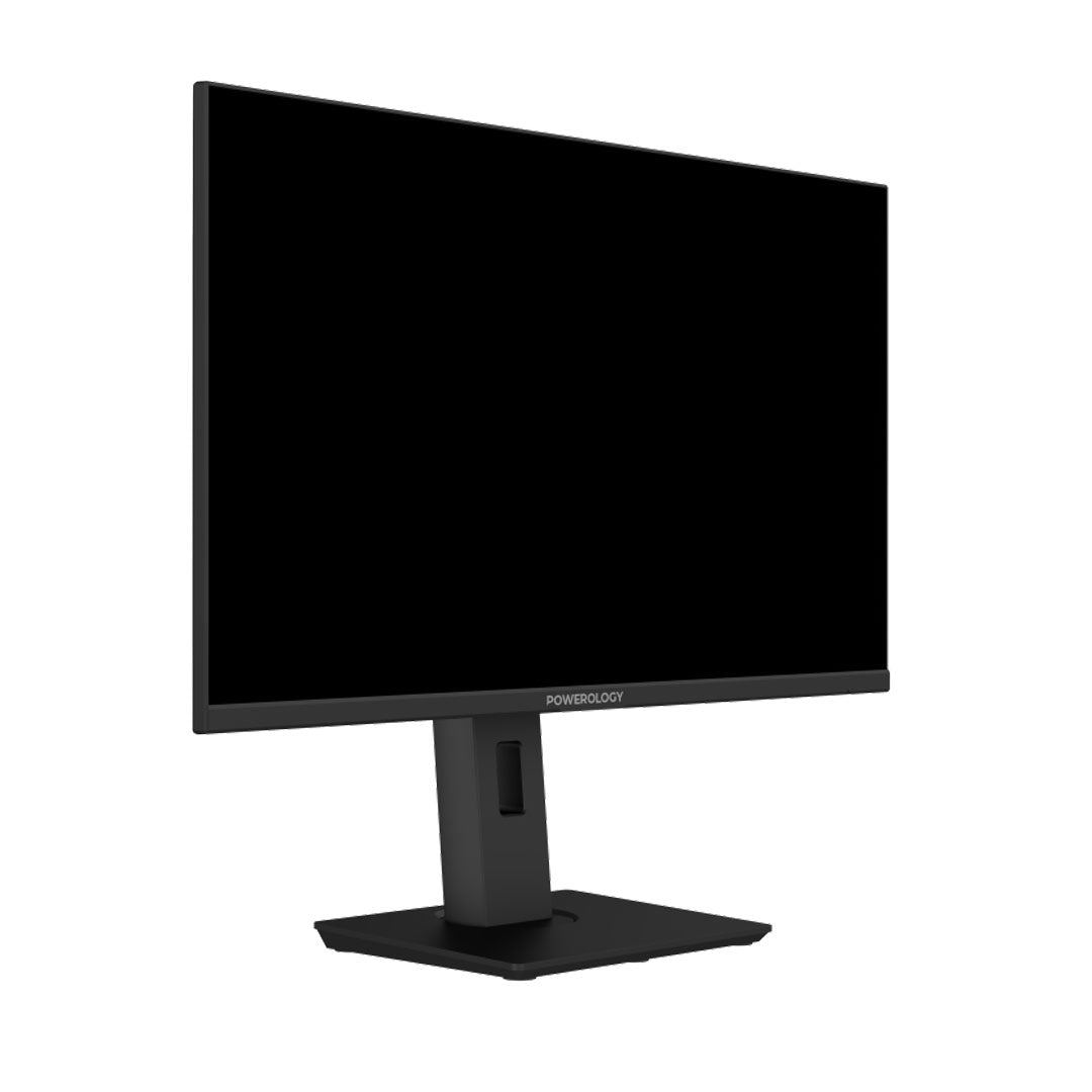 Powerology 27" 4K UHD Monitor Adjustable Rotating Stand - P4KOM27BK - Black