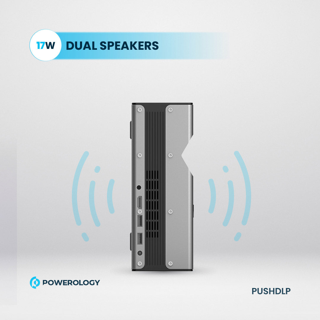 Powerology جهاز عرض DLP قصير المدى للغاية - PUSHDLP - أسود