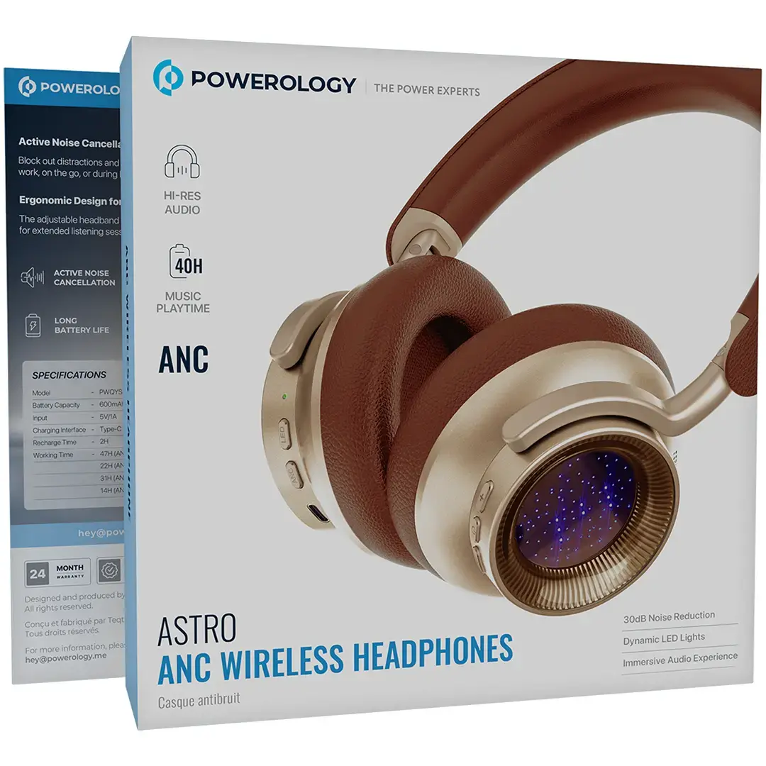Powerology سماعات رأس لاسلكية Astro ANC - PWQYSV32KH - كاكي