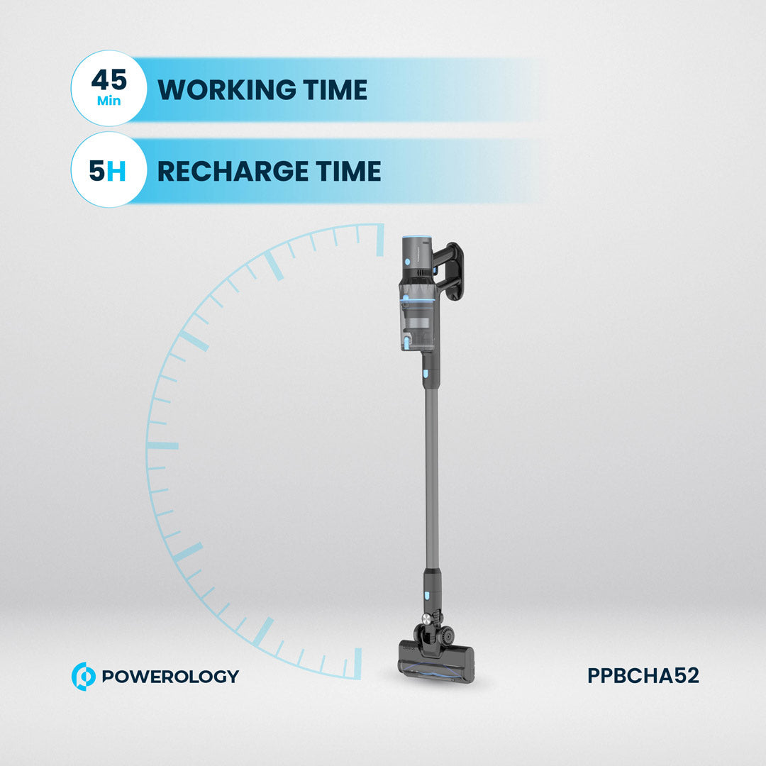 Powerology مكنسة كهربائية لاسلكية عصوية - PPBCHA52 - أسود