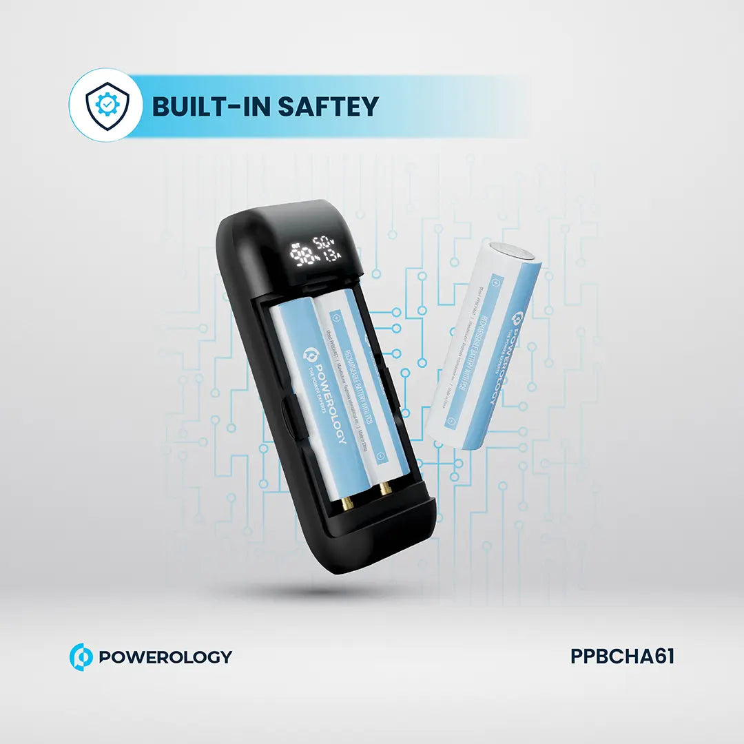 Powerology باور بانك DIY Cell بسعة 10000+5000 مللي أمبير - PPBCHA61 - رمادي