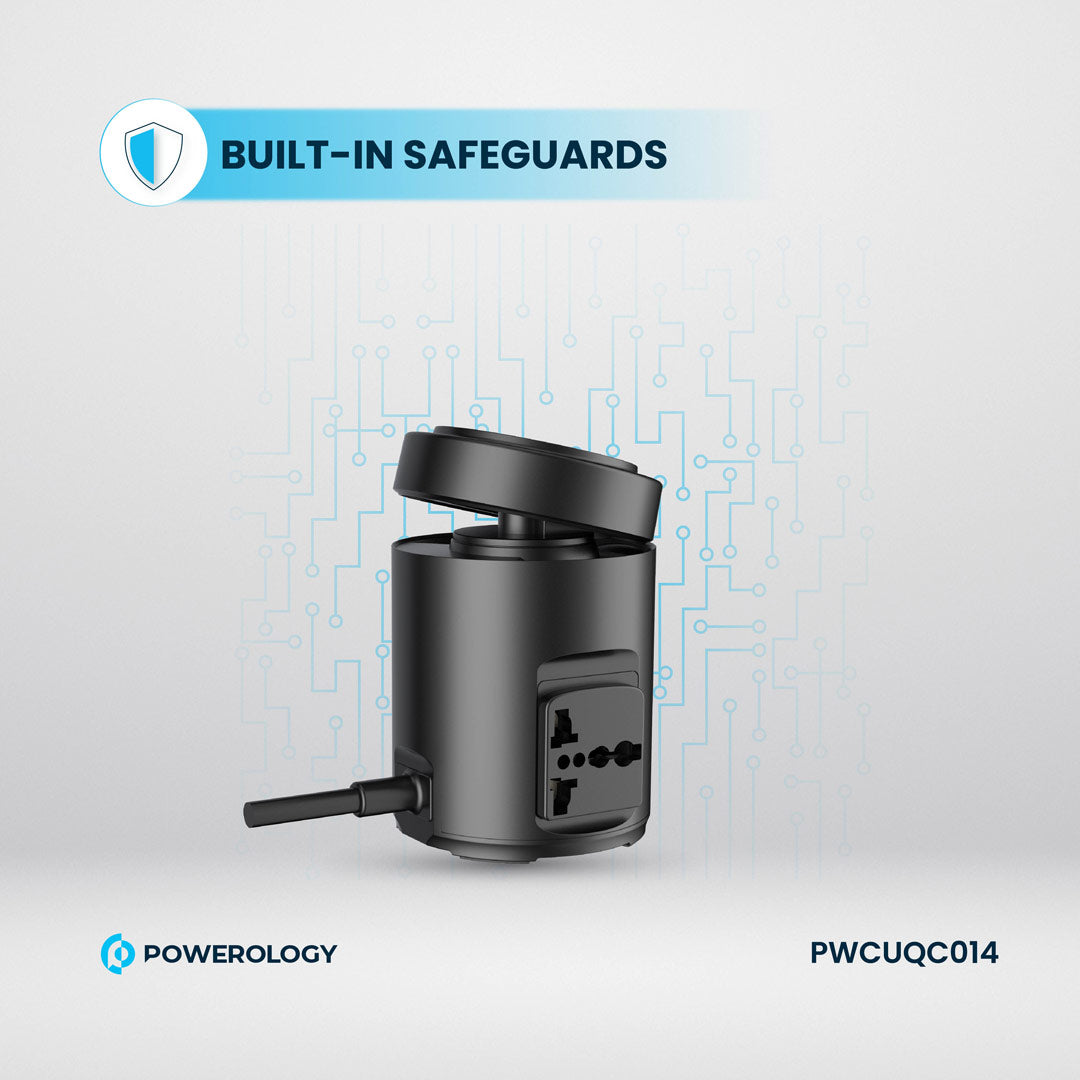 Powerology Magsafe Power Hub USB-C Power Delivery And USB-A QC 3.0 - PWCUQC014 - Black